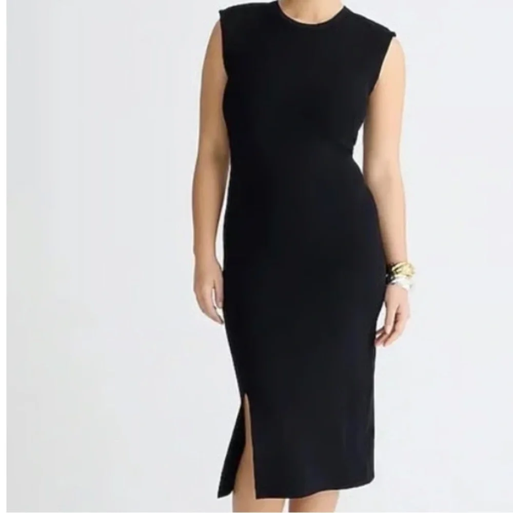 NWT J. Crew Black Sheath Dress Size Medium - Picture 2 of 7